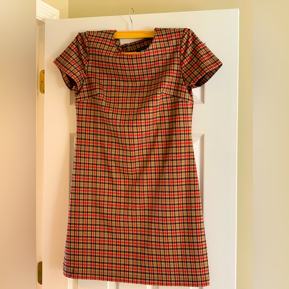 Tommy Hilfiger Dresses & Skirts - Tommy Hilfiger plaid dress tan with red/black